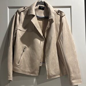 Tahari Women's Tan Faux Suede Jacket